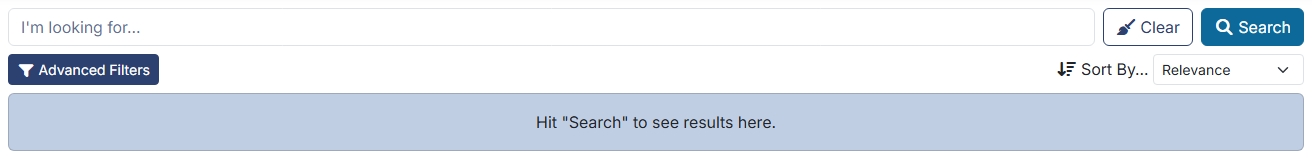 Search controls on the home page.