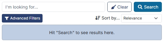 Search controls on the home page.